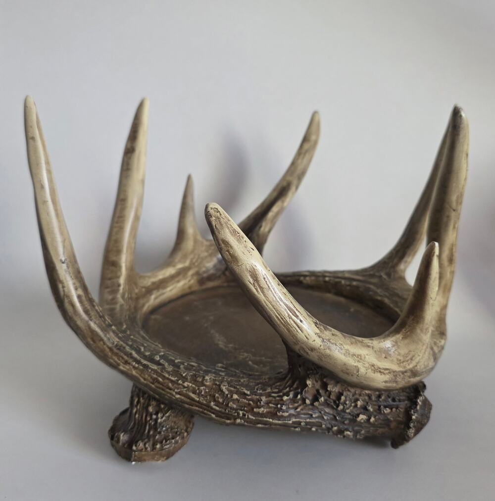 Faux Deer Antler Serving Tray Rustic Cabin Lodge Decor 12" x 9"